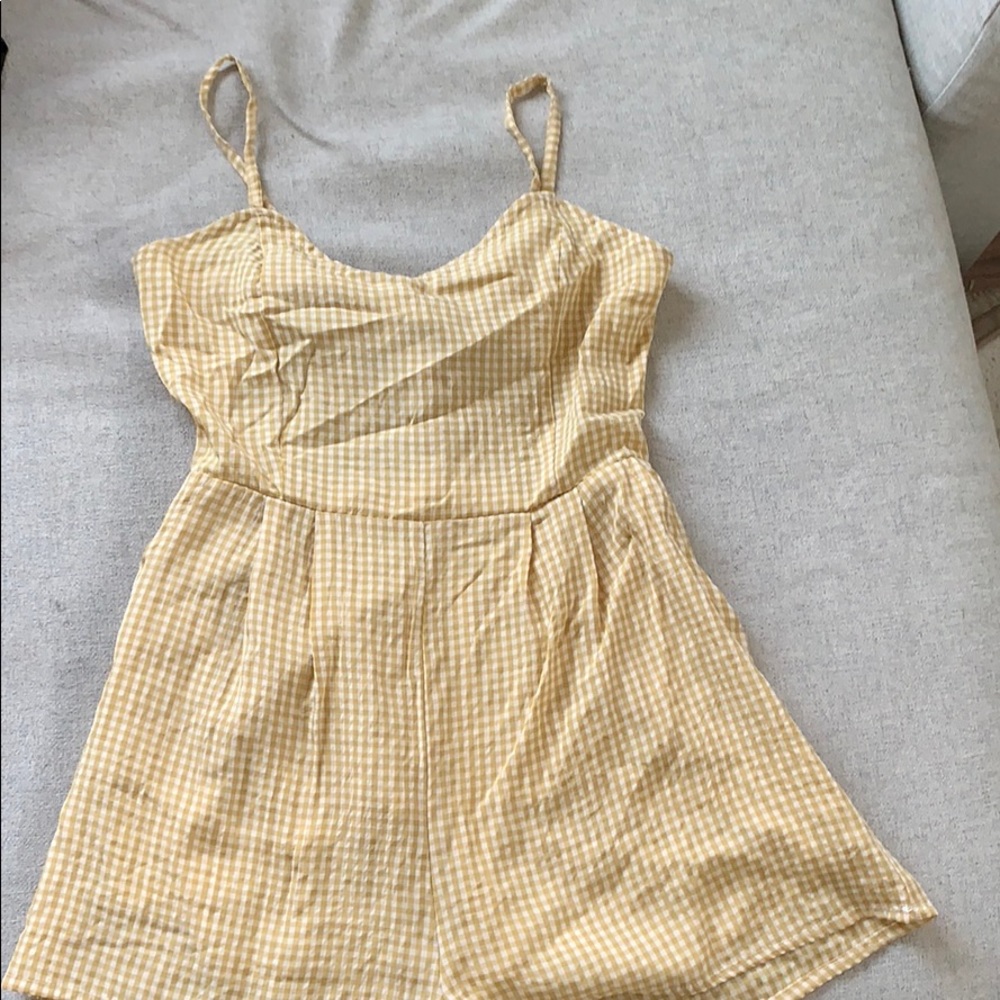 Gingham yellow romper